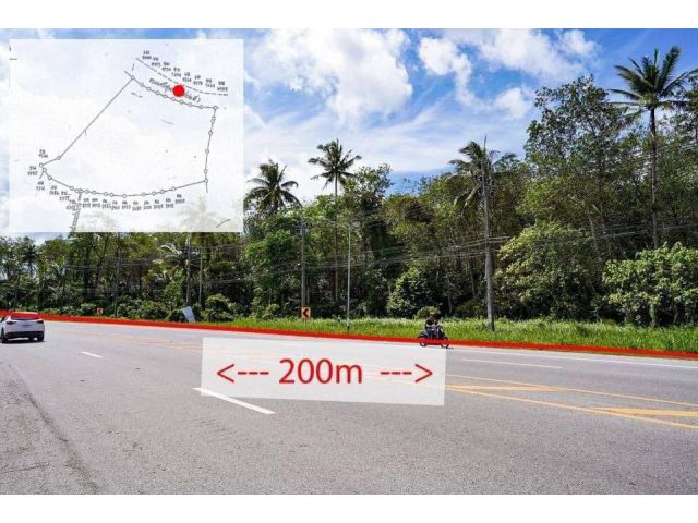 R624-046ขายที่ดิน 47ไร่ เอกสารเป็นโฉนด ติดถนนสายหลัก4เลน ถนนศรีสุนทร หน้ากว้าง 205 เมตร ทำเลทอง โรงเรียน  โรงแรม คลังสินค้า ห้างสรรพสินค้า
