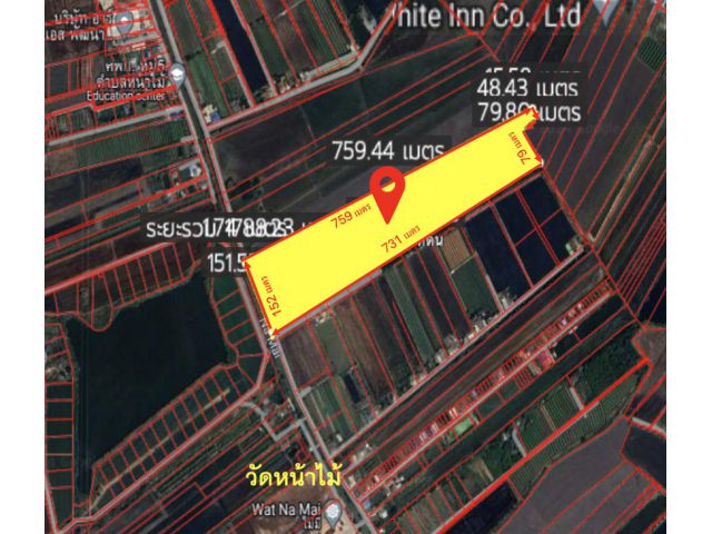 ขาย ที่ดิน ติดถนนคอนกรีต ที่ดินลาดหลุมแก้ว 61 ไร่ 2 งาน 14 ตร.วา แปลงสวย
