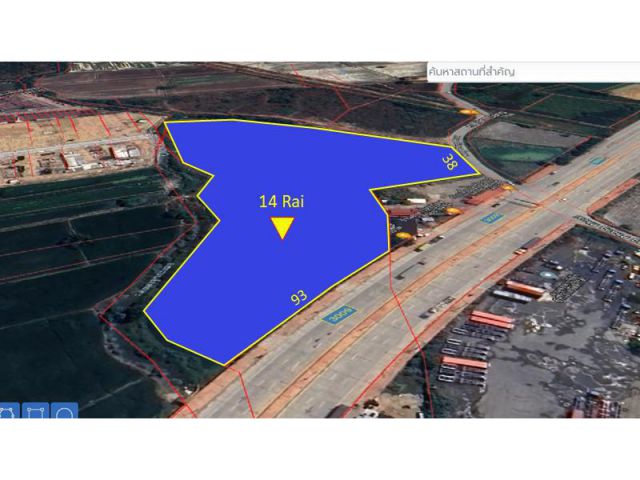 ที่ดิน 14ไร่ ติดถนน  3009  ฝั่งขาขึ้นจากท่าเรือ 2.2 กม