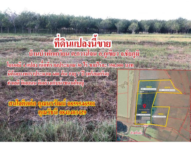 ขายที่ดิน 30ไร่ ไร่ละ 350,000 บาท