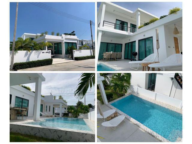 ขายพูลวิลล่าหัวหิน 2 ชั้น The Modern Pool Villa Huahin ตกแต่งอย่างดี เฟอร์นิเจอร์อย่างดีครบ พร้อมเข้าอยู่ Tel. 063289787