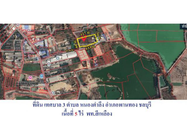 ขายถูกต่ำกว่าราคาตลาดที่ดิน เทศบาล3 ต.หนองตำลึง อ.พานทอง ชลบุรี