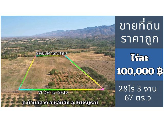 ขายที่ดินราคาถูก-ไร่ละ 100,000 บาท/Cheap land for sale.Thailand.