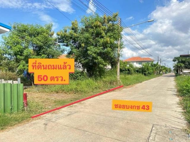 **ขายถูก**ที่ดินถมแล้ว 50 ตรว. ซอย.บงกช 43 ราคาเพียง 850,000 บาท**