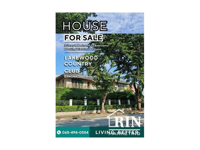 Luxurious House  for Sales near Suvarnabhumi Airport ️ in Lakewood Village (Lake Wood Golf club)Bangna-Trad Km. 18