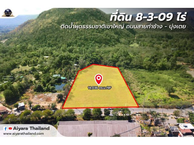ที่ดิน 8-3-09 ไร่ วิวเขา ติดน้ำผุดธรรมชาติ หมูสี เขาใหญ่