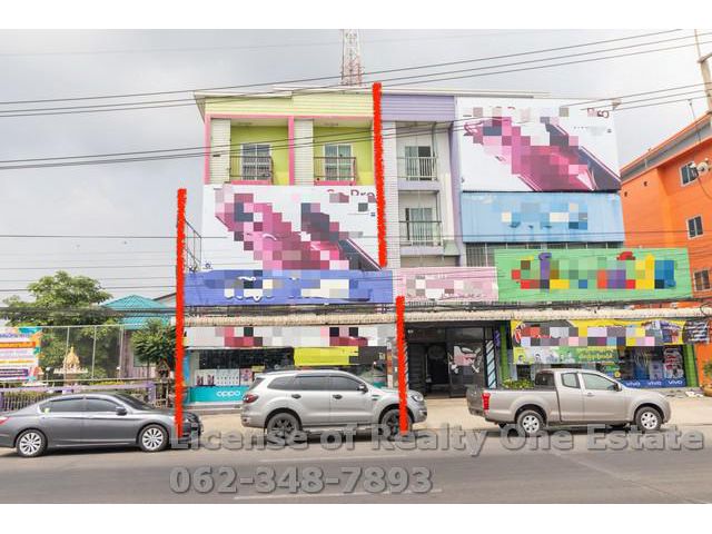 ขายอาคารพาณิชย์ 4 ชั้น ห้องมุม 2 คูหา ติดถนนใหญ่ ทำเลดี