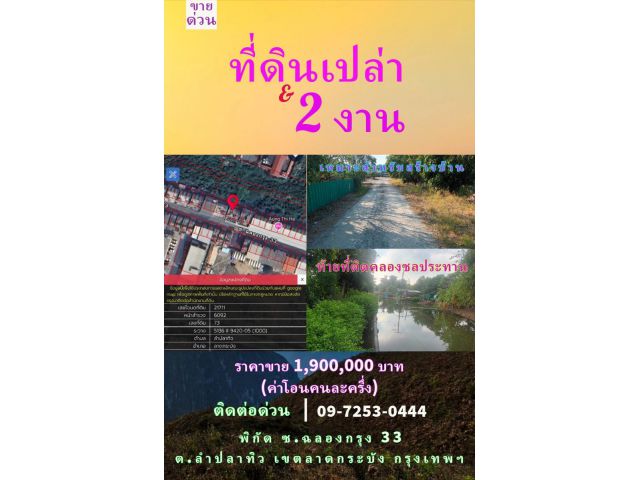 ขายที่ดินเปล่า 2 งาน