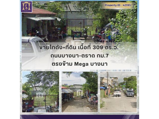 #ขายโกดังบนที่ดิน 309 ตรว.ถนนบางนาตราดกม7ตรงข้ามอีเกีย และใกล้โลตัสก่อนวงแหวน