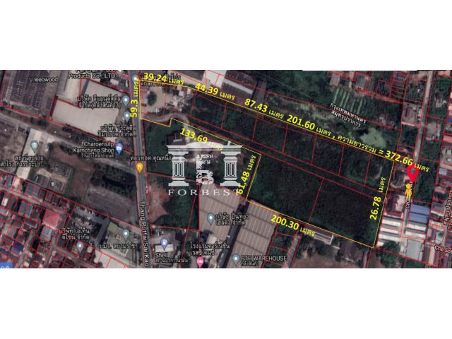 ขายที่ดินเปล่าติดถนนทางรถไฟสายเก่าปากน้ำ เนื้อที่ 19-3-80 ไร่