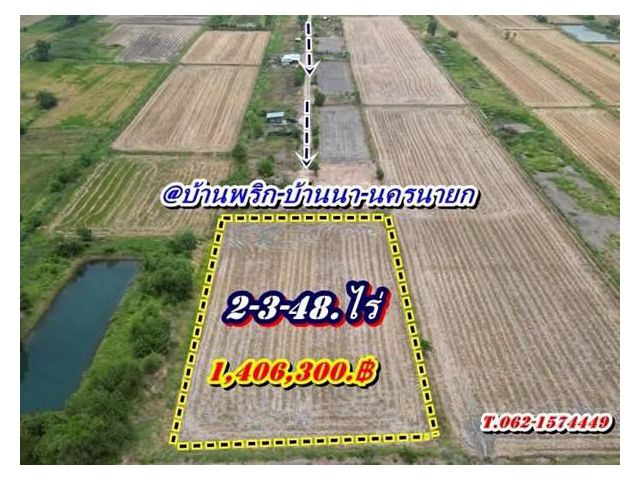 ที่ดินบ้านนาSาคาถูกมาก -สดได้-ผ่อนได้ ( ผ่อนได้ 2 ปี.ฟรีดอก / มี 2.แปลง ) T.062-1574449
