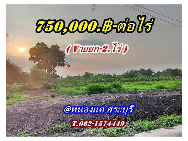 ที่ดินทำเลดีติดถนนคอนกรีตวิวริมน้ำที่หนองแคสระบุรี ต.หนองจระเข้ อ.หนองแค จ.สระบุรี T.062-1574449