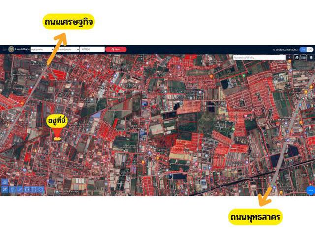 ขายที่ดินผังม่วง อ.กระทุ่มแบน ใกล้โลตัสกระทุ่มแบน