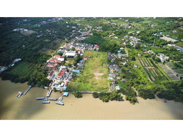 ขายที่ดินติดแม่น้ำเจ้าพระยา ในบางกะเจ้า 16 ไร่