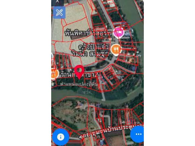 ขายที่ดินติดแม่น้ำท่าจีน ติดถนนลาดยาง  อำเภอสามชุก จังหวัดสุพรรณบ