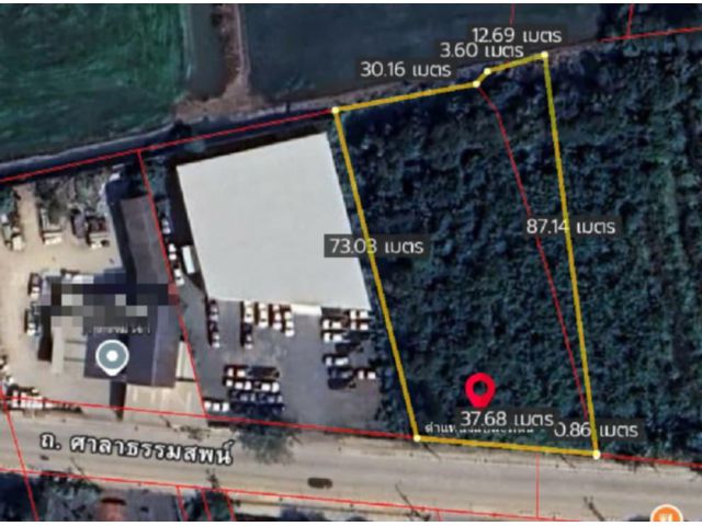 ที่ดินติดถนนศาลาธรรมสพน์ 1 ไร่ 3 งาน 73 ตรว.
