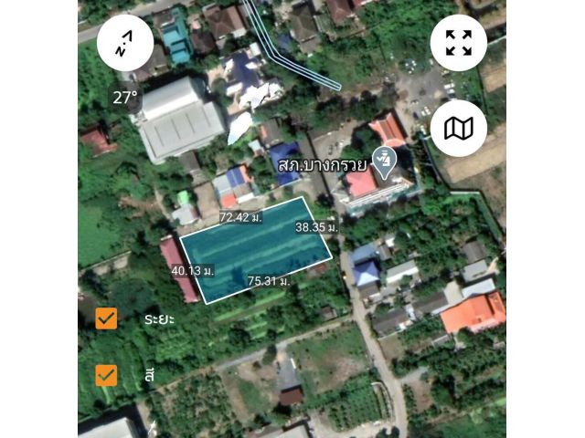 ขายที่ดินเปล่า เนื้อที่ 1-3-21 ไร่ ติด สภ.บางกรวย   ซ.บางขนุน 5 ต.บางขุนกอง อ.บางกรวย จ.นนทบุรี