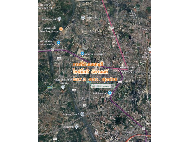 ขายที่ดินนนทบุรี ใกล้บิ๊กซี ติวานนท์ 287.3 ตรว.ละ 104,300 บาท ผังแดง