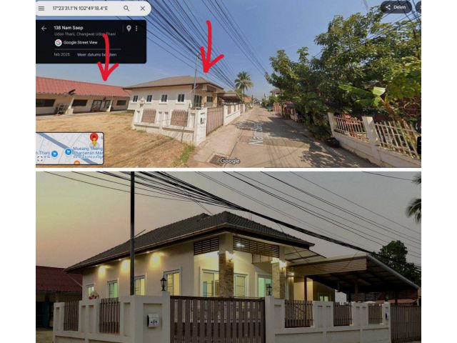 ถูกกว่าราคาประเมิน! อยู่ในวงแหวนรอบเมือง บ้านชั้นเดียวพร้อมห้องเช่า 6 ห้อง (สำหรับรีโนเวท) 205 ตร.ว. ถนนอุดร-สกล ต.หมากแข้ง ใกล้ Big C สันตพล Makro UD