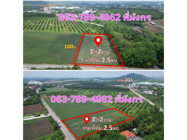 #เสนอขายที่ดินบ้านบึงชลบุรี ที่ดิน 3ไร่ 2งาน 17ตรว อ.บ้านบึง จ.ชลบุรี ไร่ละะ2.5ล้าน มีไฟฟ้า มีน้ำประปา เหมาะบ้านขาย