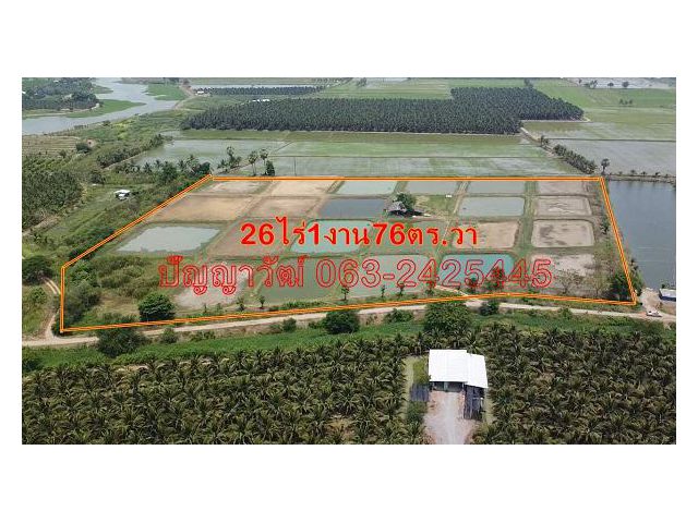 #ที่ดินราชบุรี #ที่ดินติดคลอง #ที่ดินปลูกมะพร้าว 26 ไร่ 1 งาน 76 ตารางวา ติดของห้วยเสือรางเชื่อมต่อคลองบางสองร้อย