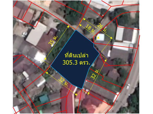 L158-ขายที่ดินเปล่า 305.3 ตรว. ใกล้น้ำปิง ต.ป่าแดด อ.เมืองเชียงใหม่