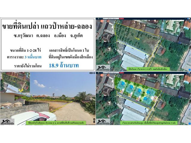 ขายที่ดินเปล่า 1-2-28ไร่ ซ.กรุวัฒนา-ฉลอง ผังเขียว โฉนดพร้อมโอน ***ตรว.3หมื่น***