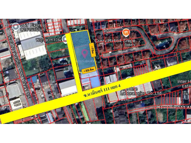 VLM 880.1  ขายที่ดิน  ซอยนวมินทร์ 111 แยก 6 แขวงนวมินทร์ เขตบึงกุ่ม  เนื้อที่ 1-2-9 ไร่