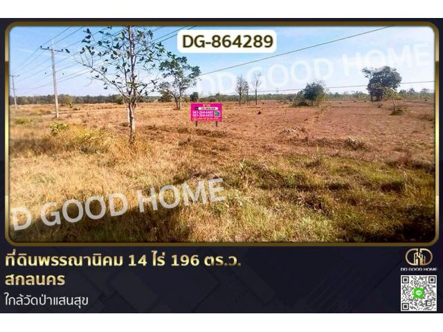 DG-864289 ที่ดินพรรณานิคม 14 ไร่ 196 ตร.ว. สกลนคร ใกล้วัดป่าแสนสุข