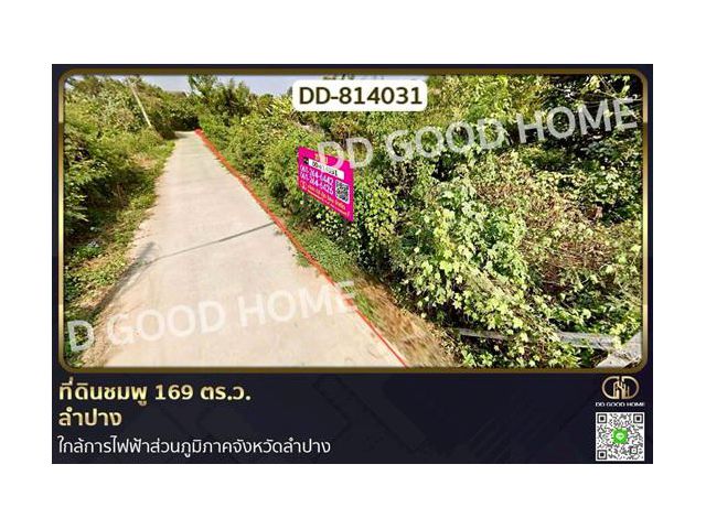 DD-814031 ที่ดินชมพู 169 ตร.ว. ลำปาง ใกล้การไฟฟ้าส่วนภูมิภาคจังหวัดลำปาง