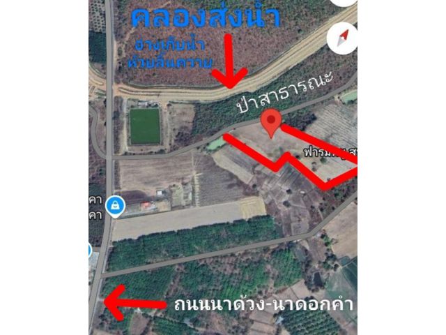 ขายที่เกษตร ติดคลองส่งน้ำอ.นาด้วง 8ไร่