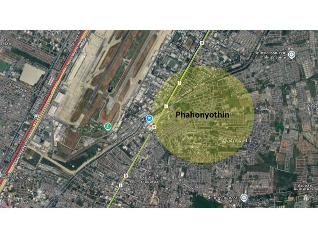 ขายที่ดินโลเคชั่นดีมาก ใกล้สนามบินดอนเมือง ห่างรถไฟฟ้าสายสีเขียวสถานีสะพานใหม่เพียง 300 เมตร