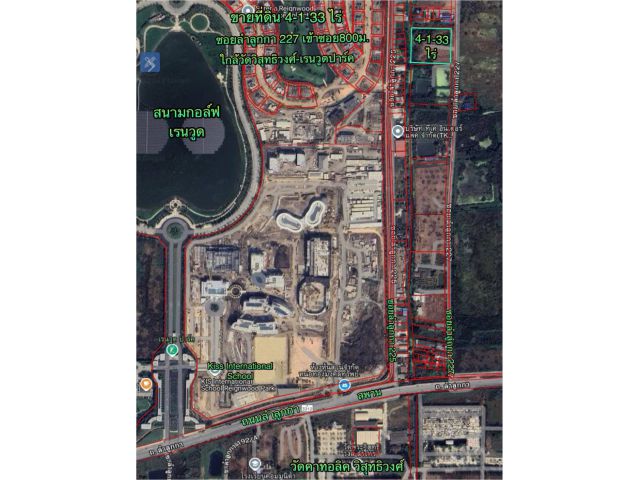 R68-062ขายที่ดิน 4-1-33 ไร่ ซอยลำลูกกา 227 เข้าซอยเพียง 800เมตร ถนนซอยกว้างไม่ต่ำกว่า 6เมตร ที่ดินถมแล้วทั้งแปลงถมสูงกว่าถนนซอย ที่ดินเป็นรูปสี่เหลี่ย