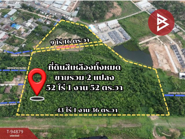 ขายที่ดิน เนื้อที่ 52 ไร่ 1 งาน 52 ตารางวา ต.ท่าช้าง จันทบุรี ใจกลางเมือง พื้นที่สีเหลือง