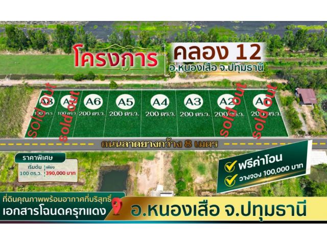 4ล็อกสุดท้าย ติดถนนลาดยางทุกแปลง