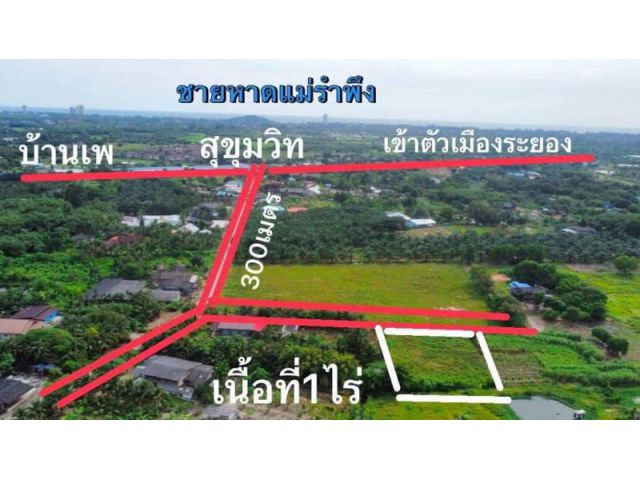 ขายที่ดินเปล่าไกล้ถนนสุขุมวิทตะพงระยอง