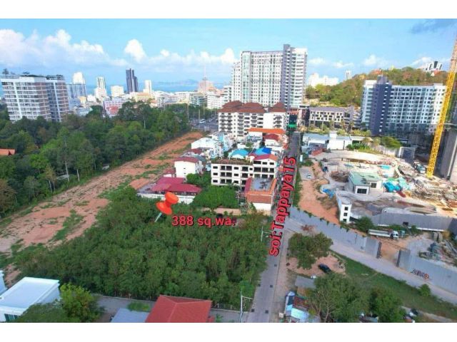 R68-048ที่ดินสวยๆทำเลทอง ทัพยา เขาพระตำหนัก ขายที่ดินเปล่า พัทยา ซอย ทัพยา 15 ขนาดที่ดิน 388 ตารางวา หน้ากว้าง 27 เมตร ลึก 57 เมตร ราคา 58,