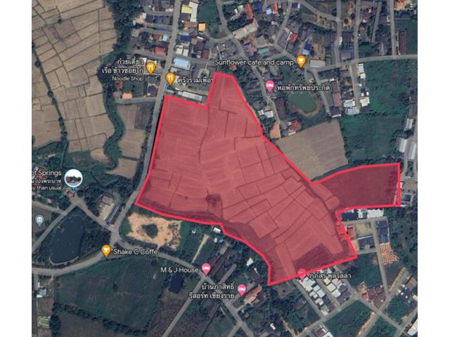 ที่ดินทำเลดี 53ไร่ กลางเมืองเชียงราย หน้ากว้างติดถนน