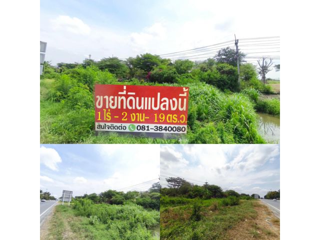 ขายที่ดิน 1 ไร่ 2 งาน 19 ตรว.ติดถนนสายเอเซีย อ.ไชโย ฝั่งขาเข้ากทม.ช่วงกม.62 ฝั่งตรงข้ามกับปั้มน้ำมัน PT