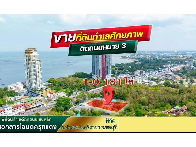 ขายที่ดิน บนทำเลศักยภาพ ติดถนนสุขุมวิท บางพระ ศรีราชา เห็นทะเล