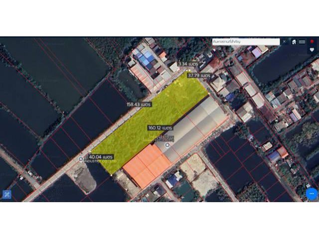 ขายที่ดิน อ.พระสมุทรเจดีย์ สมุทรปราการ  4 ไร่ แบ่งขายได้ ผังสีม่ว