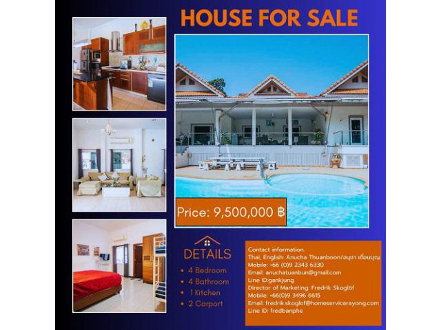 A SPACIOUS 4 BEDROOM HOME IN A PRIME MAE PHIM LOCATION. PRICE 9,500,000 THB.