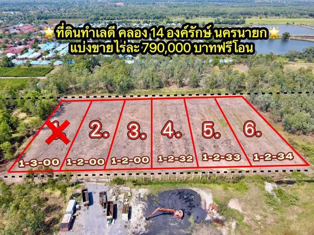 ขายที่ดินคลองใหญ่เริ่มต้น 1 ไร่ คลอง14 ใกล้ถนนรังสิต-นครนายก305-4กม. อ.องครักษ์ นครนายก