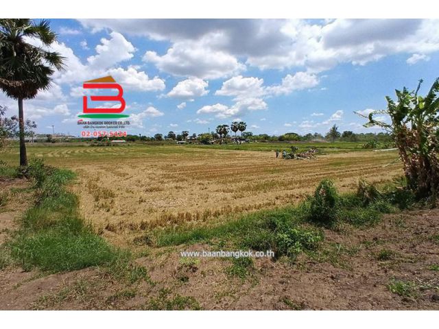 ที่ดินเปล่า ถนนปทุมธานี-บางปะหัน (347) เนื้อที่ 2-2-0 ไร่ ใกล้ตลาดพูนทรัพย์ อำเภอสามโคก จังหวัดปทุมธานี