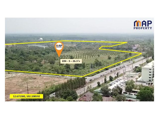 ขายที่ดิน แปลงใหญ่ ริมถนนสุขุมวิท เมืองจันทร์ 694 ไร่, จันทบุรี