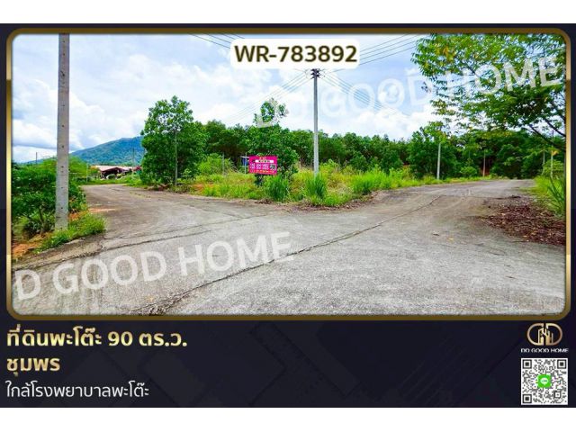 WR-783892 ที่ดินพะโต๊ะ 90 ตร.ว. ชุมพร ใกล้โรงพยาบาลพะโต๊ะ