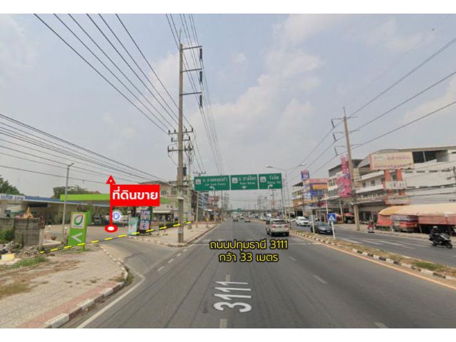 ขายที่ดิน 9 ไร่ 0 งาน 11 ตร.ว. ติดถนนปทุมธานี 3111 ใกล้โลตัสปทุมธานี