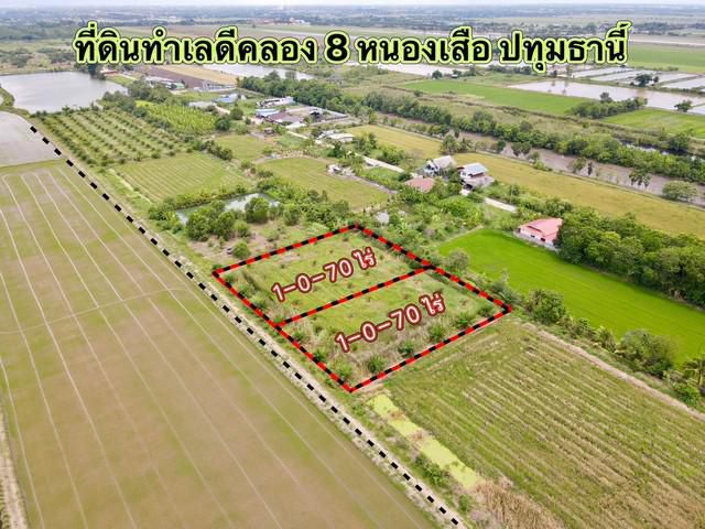 ขายที่ดินหนองเสือ 1 ไร่ คลอง8 หลังอบต.บึงบอน ใกล้ถนนเส้น3221-500เมตร บึงบอน ปทุมธานี