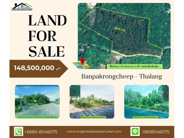 ** LAND FOR SALE ** ที่ดินเปล่า 24-3-1.6 ไร่  ( ป่าครองชีพ - เมืองใหม่ )