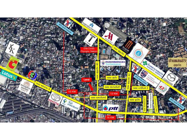 ขายที่ดินในซอยสุขุมวิท 40  แปลงสวยในแหล่งธุรกิจใกล้ Gateway Ekamai ใกล้ BTS เข้าออกได้หลายทาง เนื้อที่ 180.2 ตารางวา